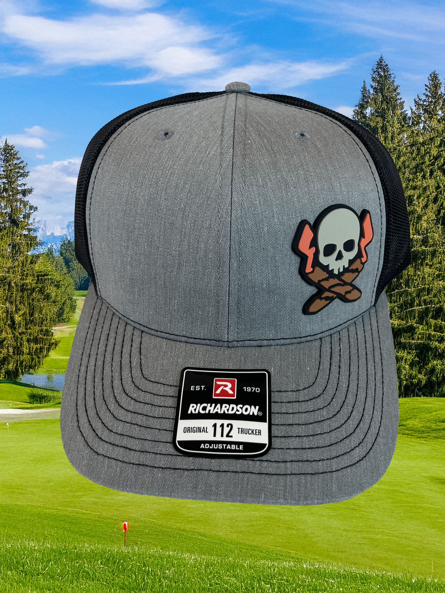 Jolly Roger Snap Back Hat - Grey & Black