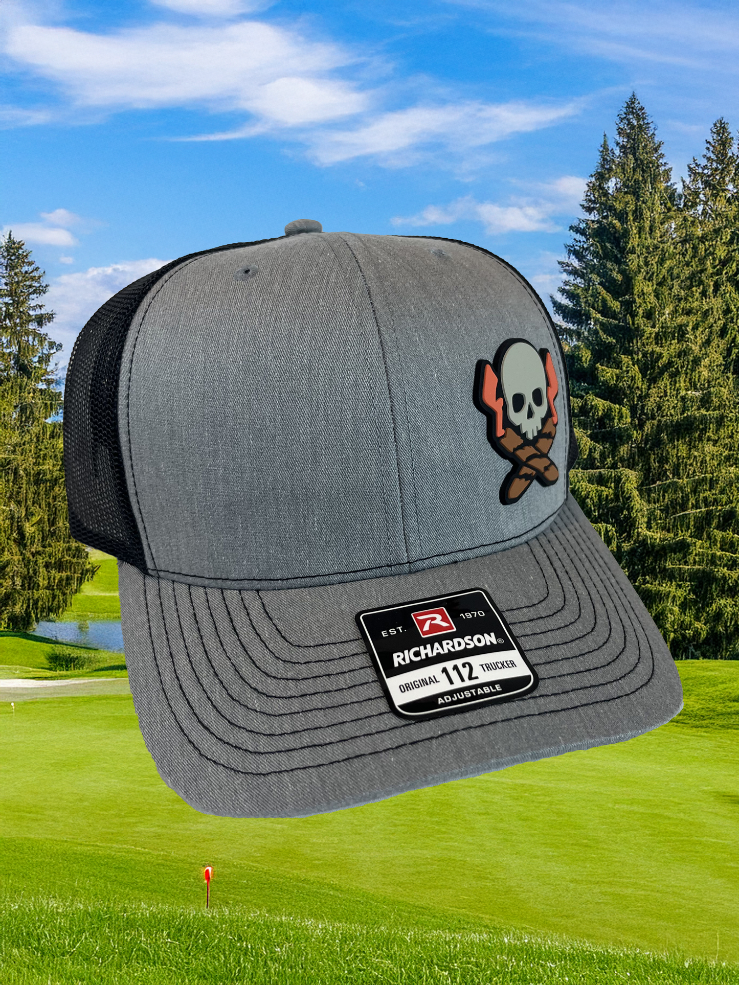 Jolly Roger Snap Back Hat - Grey & Black