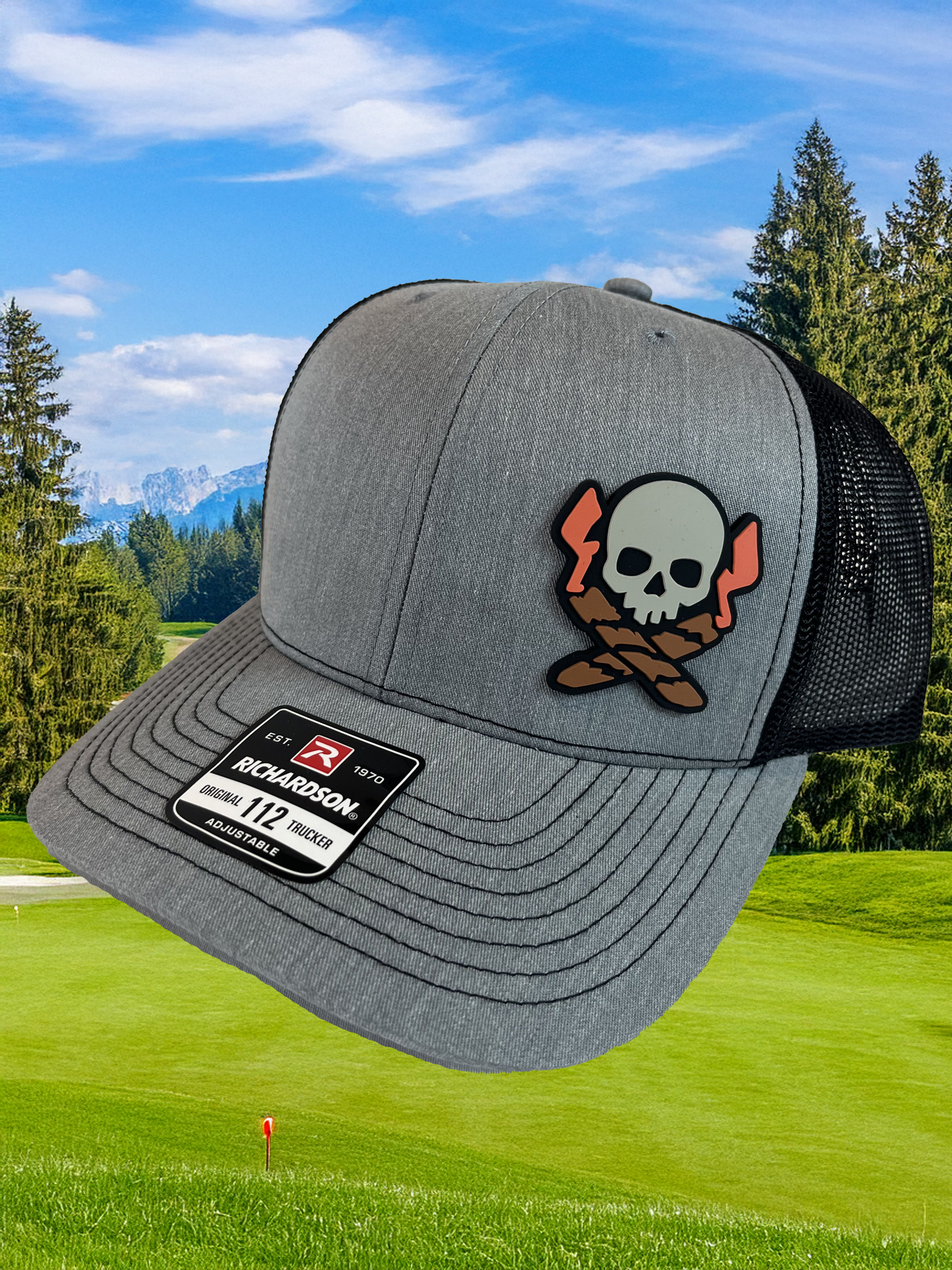 Jolly Roger Snap Back Hat - Grey & Black