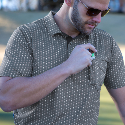 Cigar Pocket Performance Polo - Jolly Roger, Grey