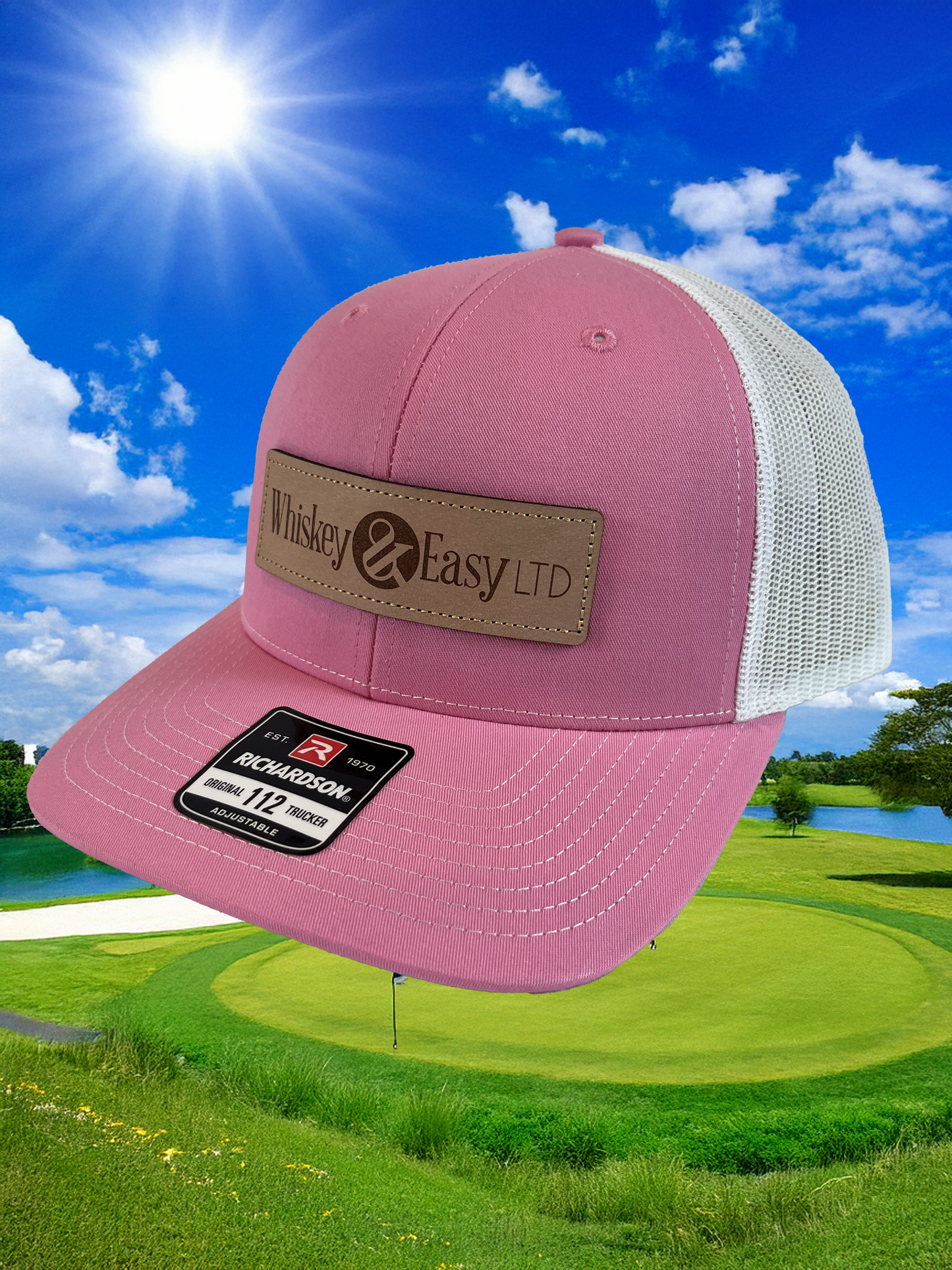 Snap Back Hat - Whiskey & Easy LTD, Pink & White