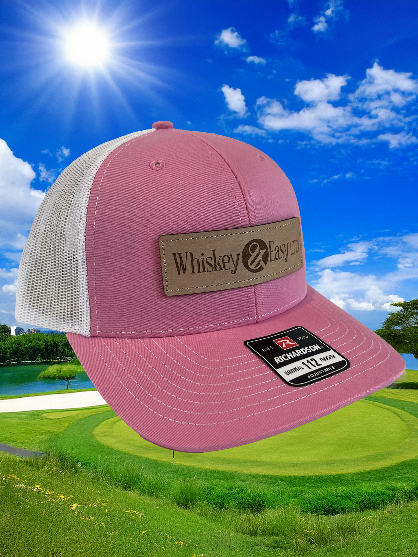 Snap Back Hat - Whiskey & Easy LTD, Pink & White