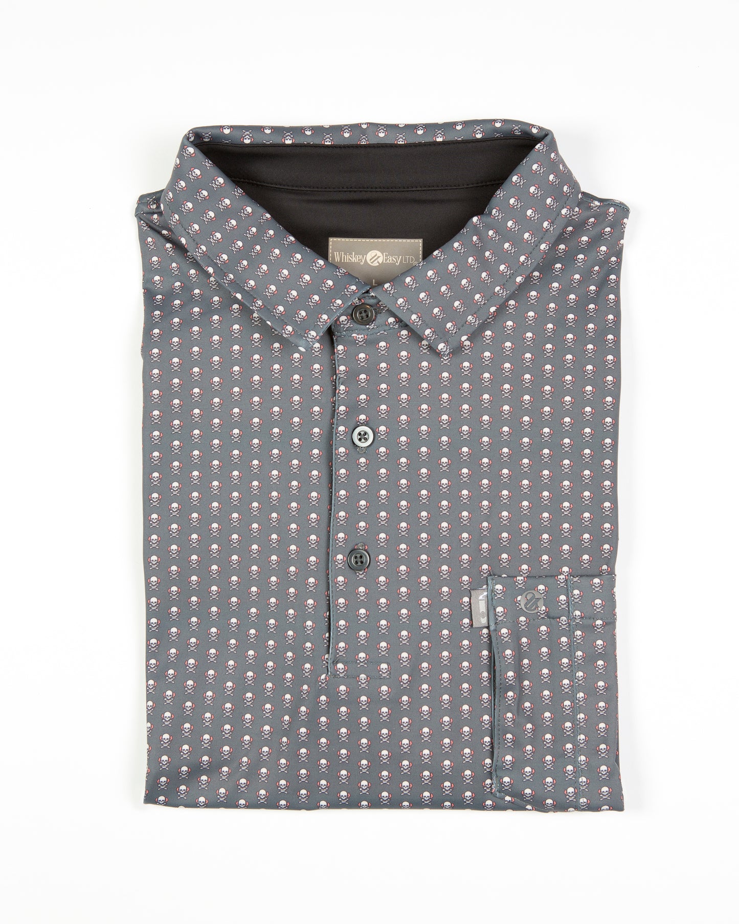 Cigar Pocket Performance Polo - Jolly Roger, Grey