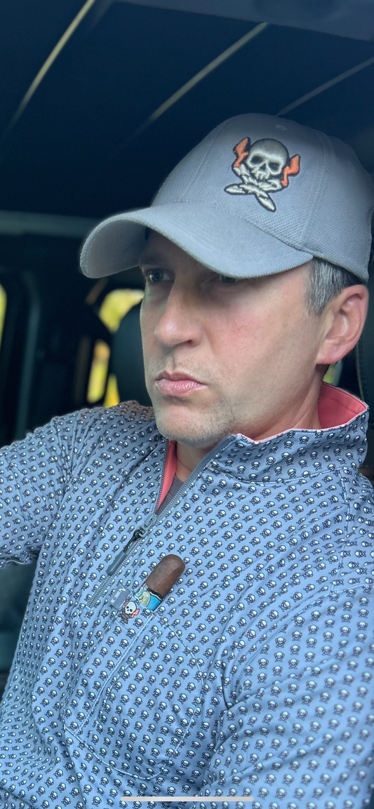 Cigar Pocket Performance Quarter Zip – Grey Jolly Roger