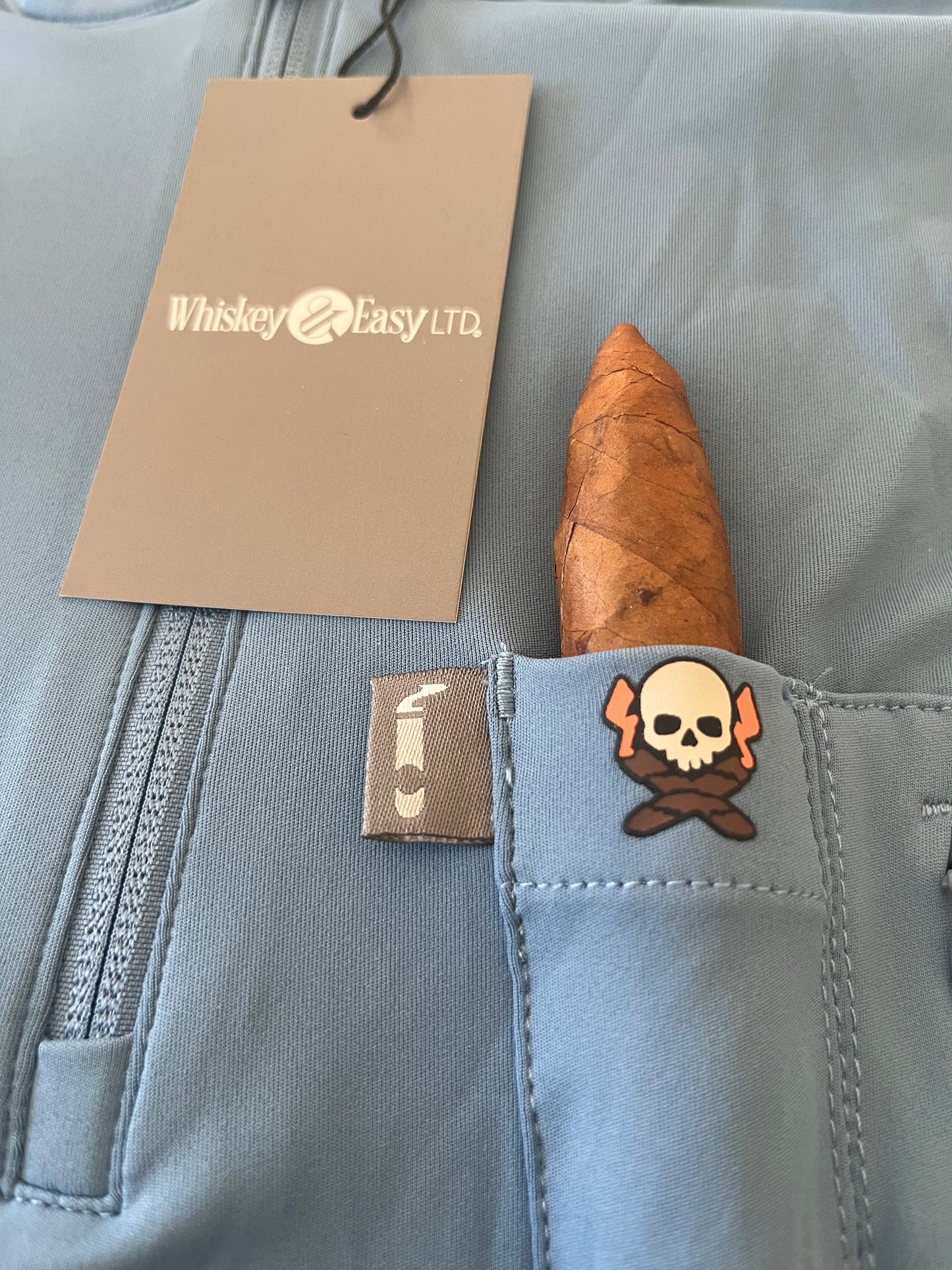 Cigar Pocket Performance Long Sleeve Quarter Zip - Blue