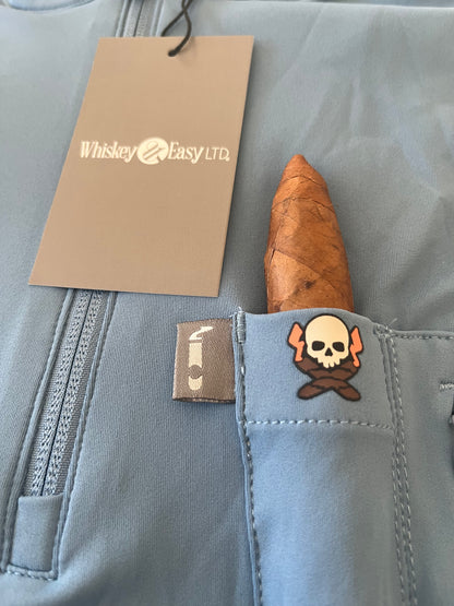 Cigar Pocket Performance Long Sleeve Quarter Zip - Blue