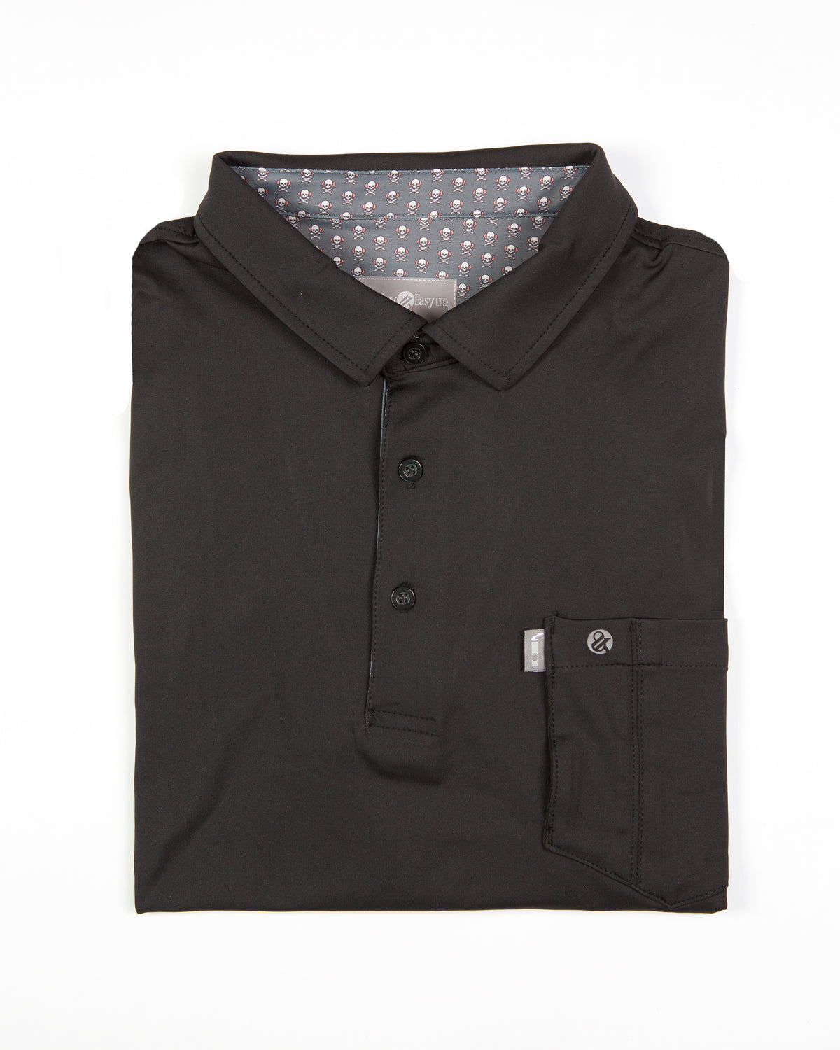 Cigar Pocket Performance Polo Black - Premium Golf Shirt | Whiskey 